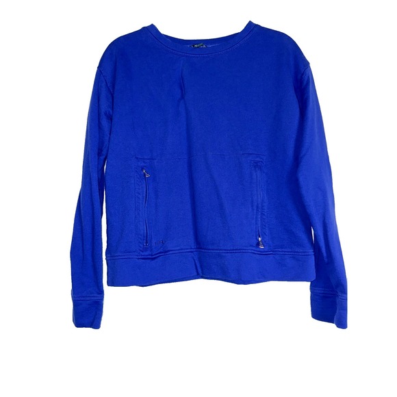 Ralph Lauren Tops - Ralph Lauren Royal Blue Crewneck Sweatshirt - Women's Small Front Zip Pockets